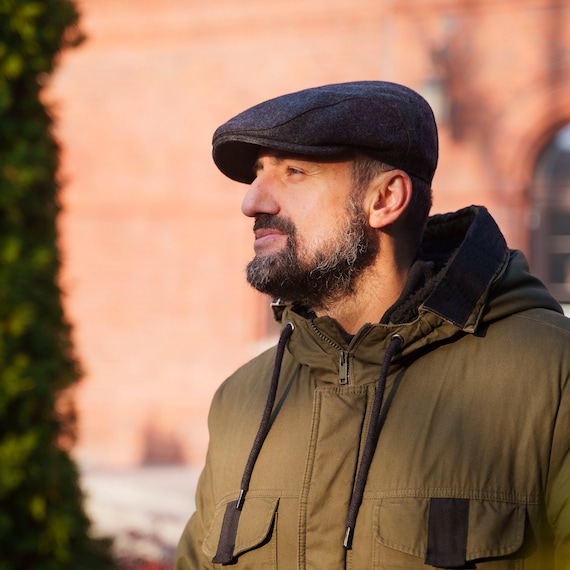 ALEX Wool Cloth Classic Flat Cap English Dai Jeff Derby Paddy Driving Duffer Cheese cutter Newsboy Hat DARK GRAY Etsy