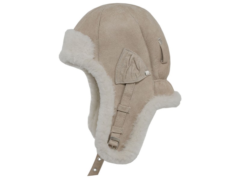 BOMBER Shearling Leather Aviator Cap Winter Chapka Ushanka Trapp BOMBER Shearling Leather Aviator Cap Winter Chapka Ushanka Trapp