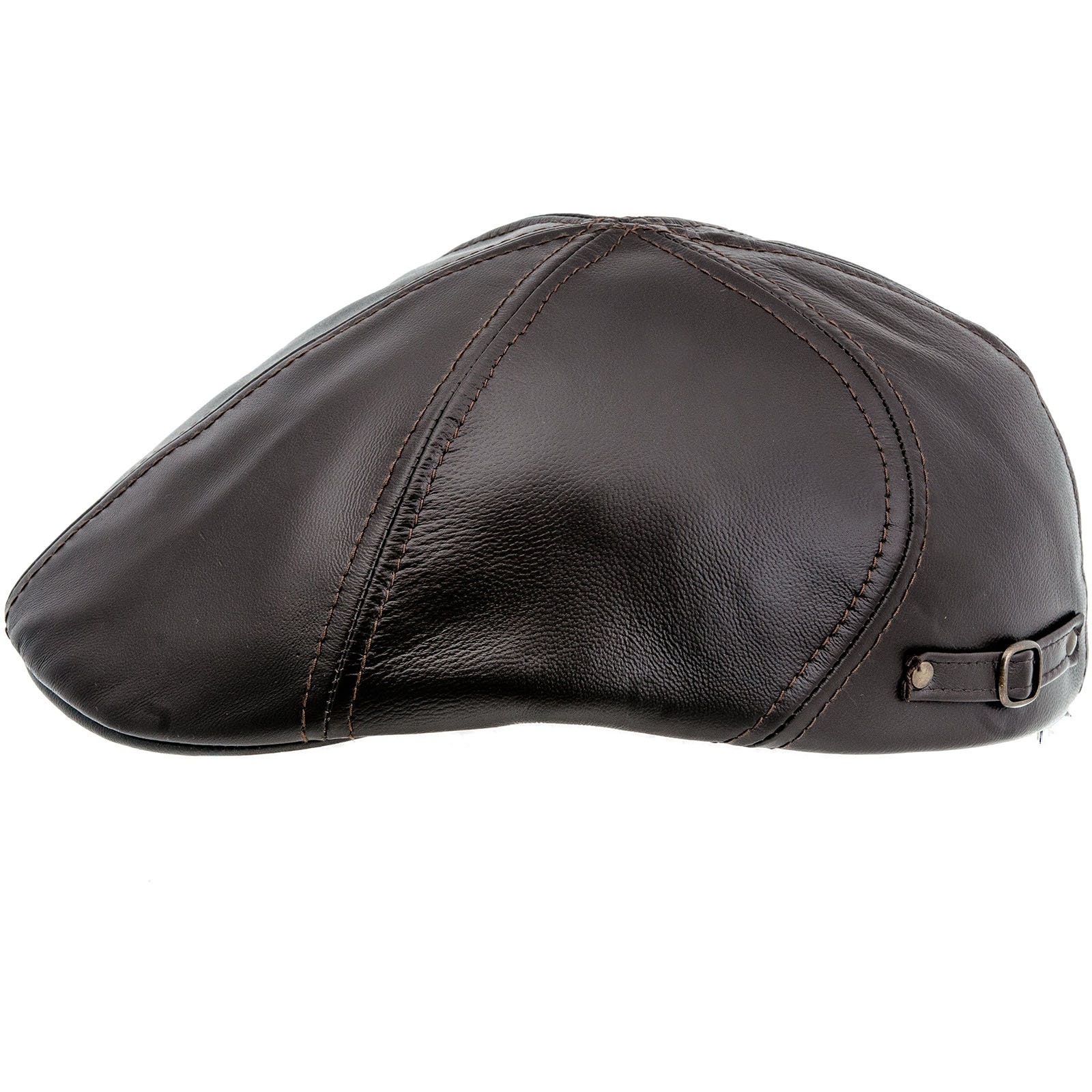 SALE - DODGER Leather Duckbill Flat Cap 6 Panel Cabbie Mens SALE - DODGER Leather Duckbill Flat Cap 6 Panel Cabbie Mens