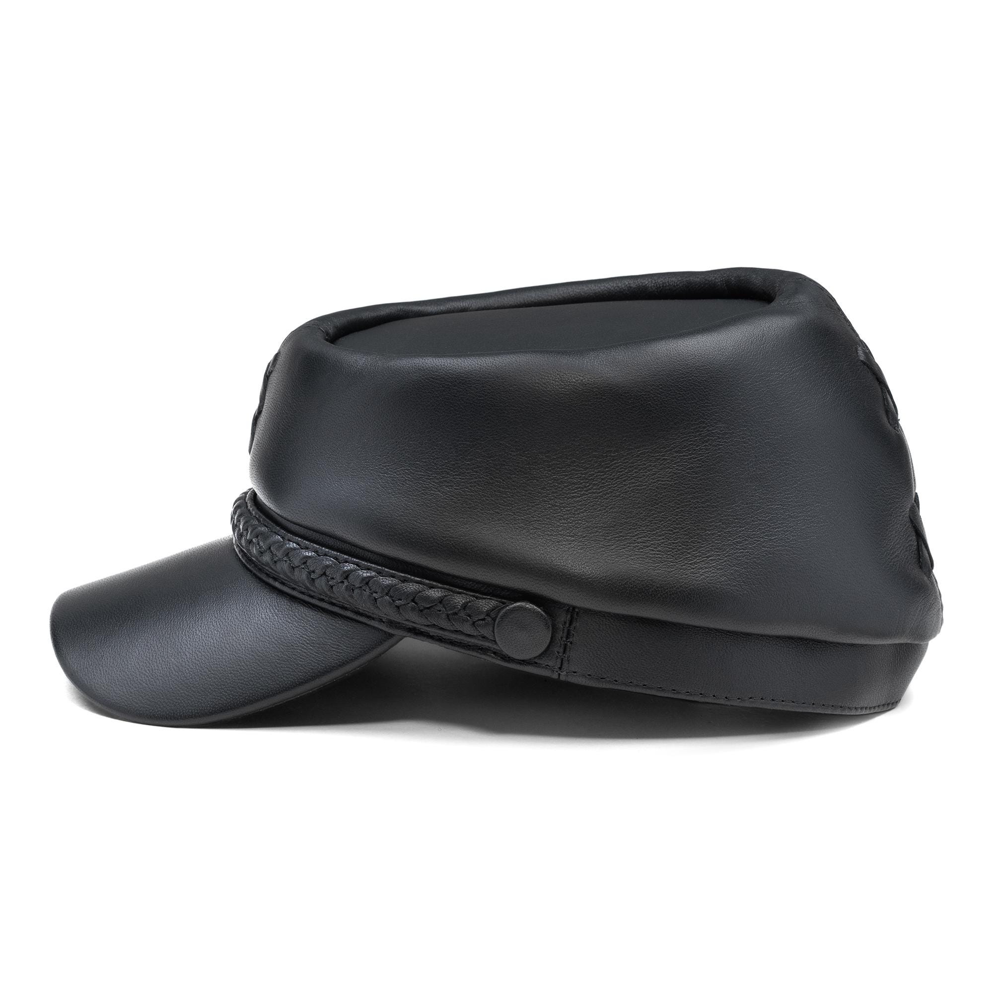 PATRIOT gorra quepis de guerra civil estadounidense de cuero natural con  correa trenzada NEGRO - Etsy México, image size:2000x2000