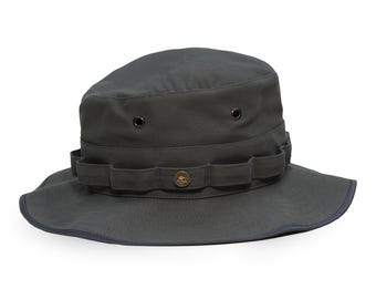 AFGHAN Cotton Boonie Hat Safari Hiking Sun Outdoor Military Fishing Bush Jungle Army Camper Trekking Walking Booney Travel Graphite GRAY