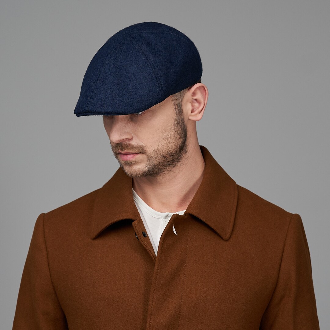 RUSTY Wool Duckbill Mens Flat Cap Cabbie Cabby Driving