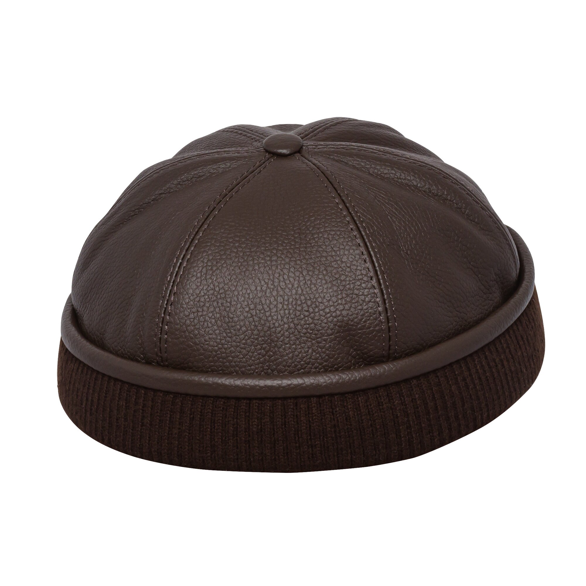 LEON Genuine Leather Beanie Winter Sock Skull Cap Dock