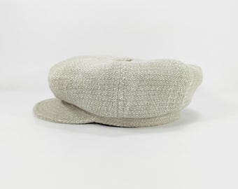 SALE RUNE 60cm Linen Newsboy Cap  Vintage Gatsby Hat Hand Woven Linen Flat Cap Irish Cap  Artisan Baker Boy Hat Sun Cap Beach Hat