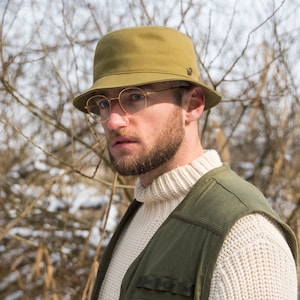 GOLF Waxed Cotton Bucket Weatherproof Rain Hat Boonie Jungle Bush Fisherman Gilligan Plain Militar Camp Tourist Outdoor Hiking Travel GREEN