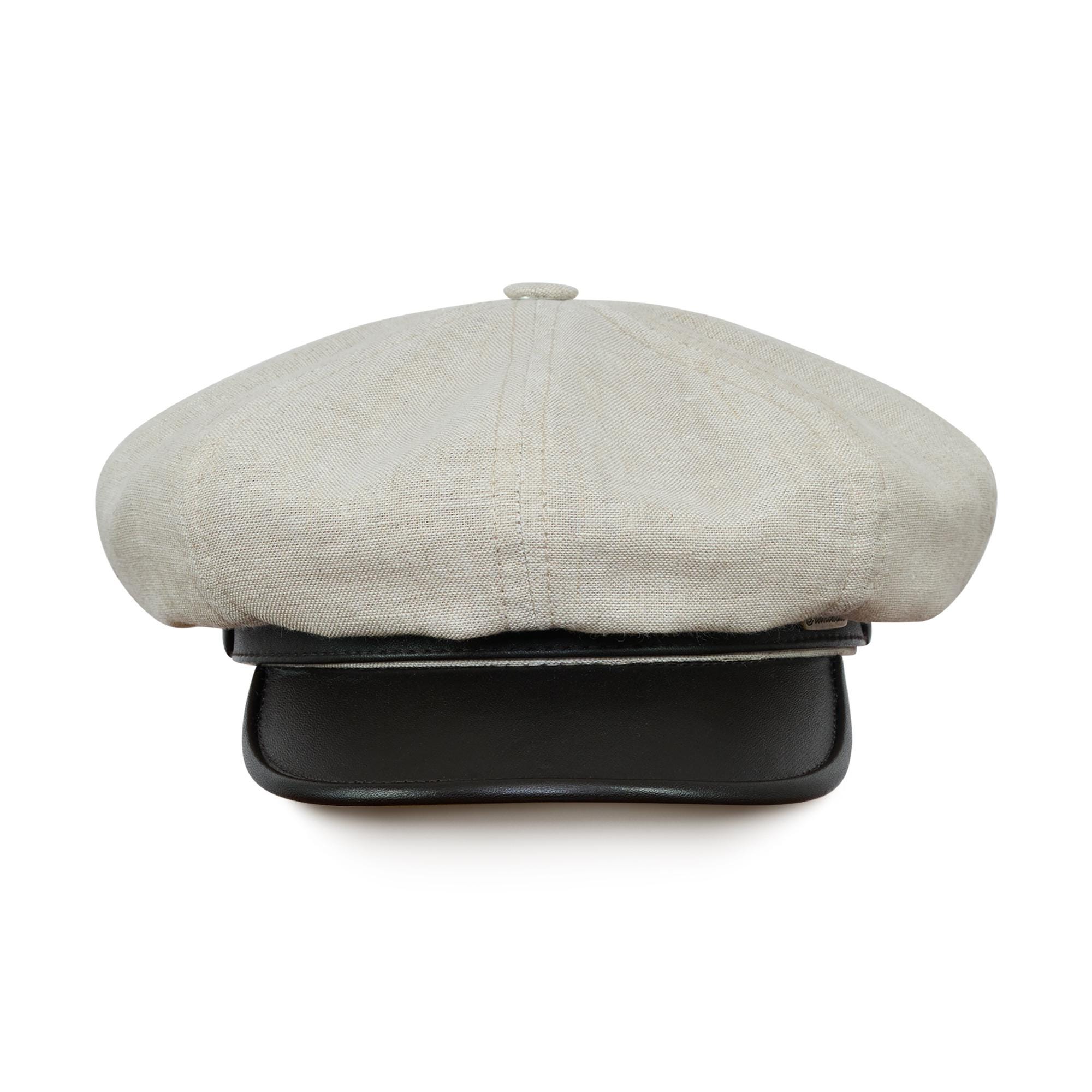 GAVROCHE Linen Leather Balloon 8 Panels Summer Cap Visor French