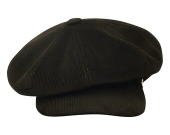 Corduroy Hat Newsboy Vintage Solid Painters Hat (Black