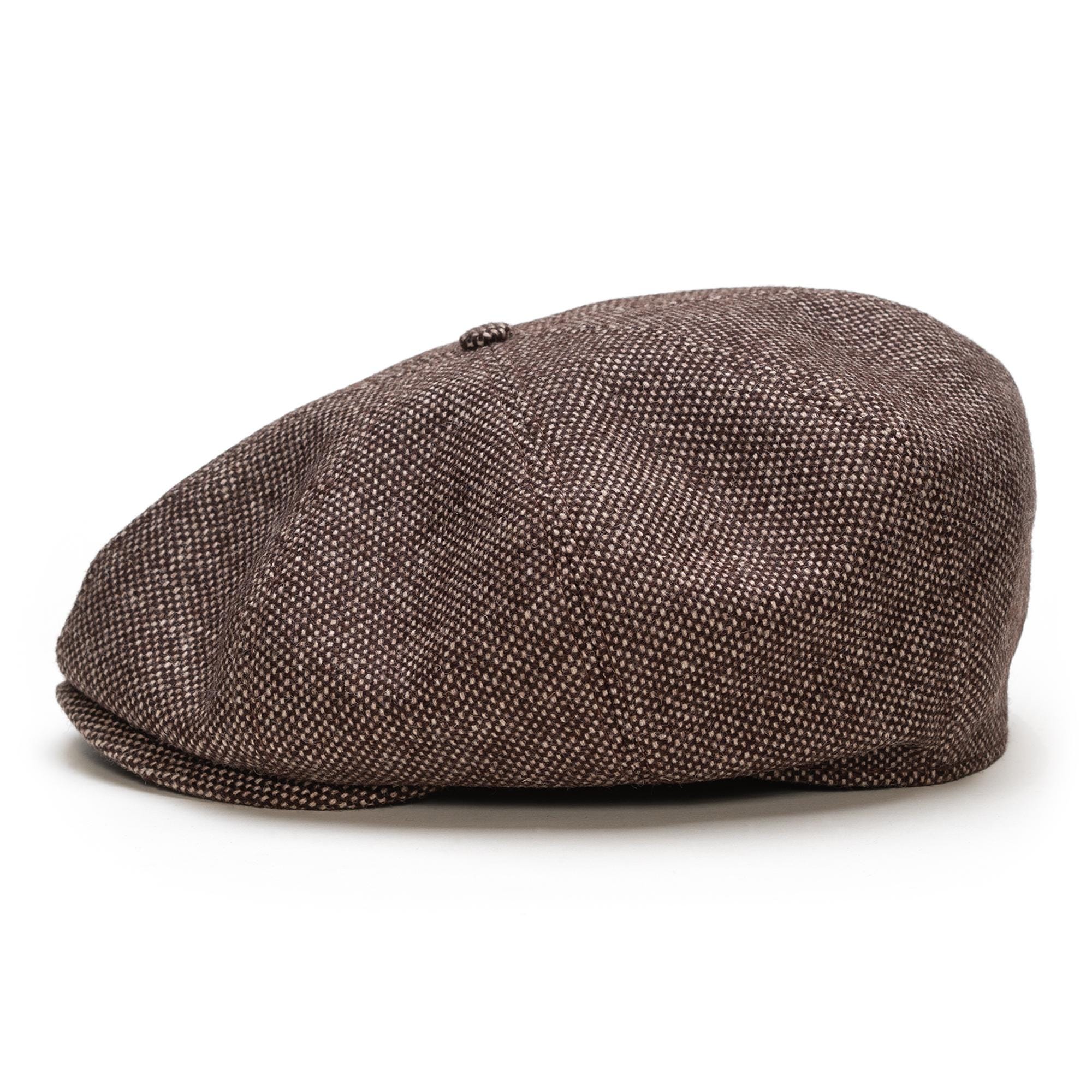 SALE - PEAKY Tweed Wool 8 Panel Newsboy Cap Vintage Baker 