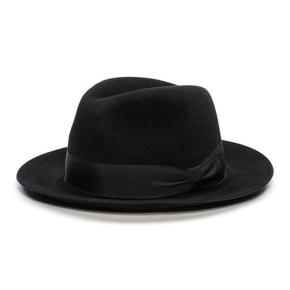 MOSCA Rabbit Felt Large Brim Fedora Hat Coney Lapin Classic  display picture 1