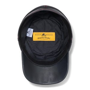 BUFFALO Leather Kepi Cap American Civil War Secession Confederate Union Army Military Officers Collectible Foreign Legion BLACK-RED image 4