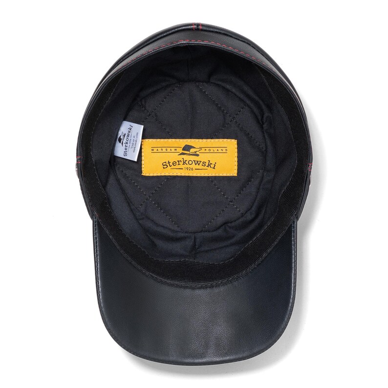 BUFFALO Leather Kepi Cap American Civil War Secession Confederate Union Army Military Officers Collectible Foreign Legion BLACK-RED image 4