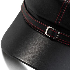 BUFFALO Leather Kepi Cap American Civil War Secession Confederate Union Army Military Officers Collectible Foreign Legion BLACK-RED image 5