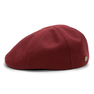 RUSTY Wool Duckbill Mens Flat Cap Cabbie  Cabby Driving Bicycle  Dai Duffer Joao's Bunnet Crook Cheese-Cutter Scally RED