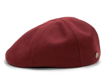 RUSTY Gorra Plana Lana Duckbill Hombre Mujer Invierno Cálida 6-Paneles Forro Acolchado Hecha Mano 1926 XXL Tallas Driver Clásica