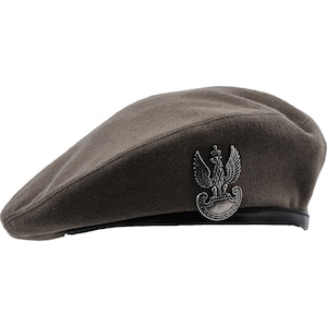 Pano de lã paraquedas brigada histórica boina militar polonês exército costurado masculino escoteiro beatnik VERDE-CINZA