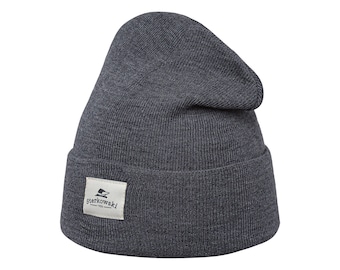 BRASS MONKEY Extra Fijne Merino Wol Muts Schedel Bonnet Cap Docker Warm Winter Slouchy Gebreide Sok Stevedore Tuque Kous Inbreker Sugan GRAY