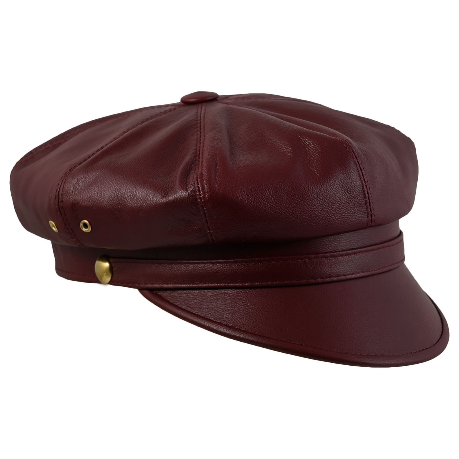 HARLEY Natural Leather Peaked Vintage Motorcycle Cap Etsy