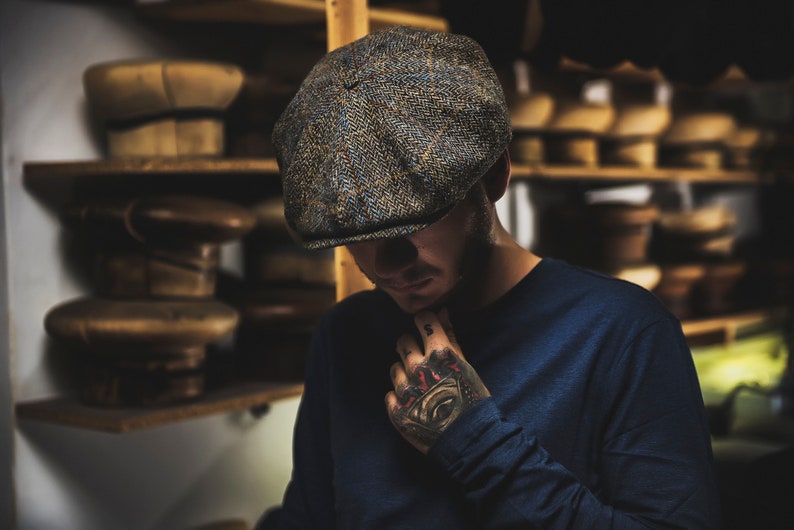 PEAKY warme und bequeme Mütze aus originalem Harris Tweed Bild 1