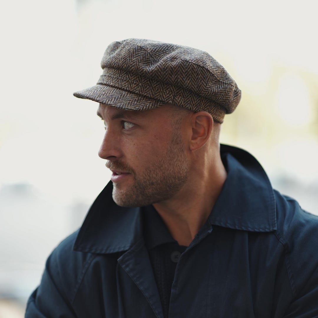 PIREUS Harris Tweed Pure Wool Greek Fisherman Breton Cap Sailor