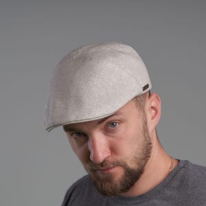 IVY FIVE Linen English 5 Panels Summer Men Flat Cap Sixpence Vergon Derby Newsboy Golf Duckbill  Driving Bicycle Paddy Airy BEIGE