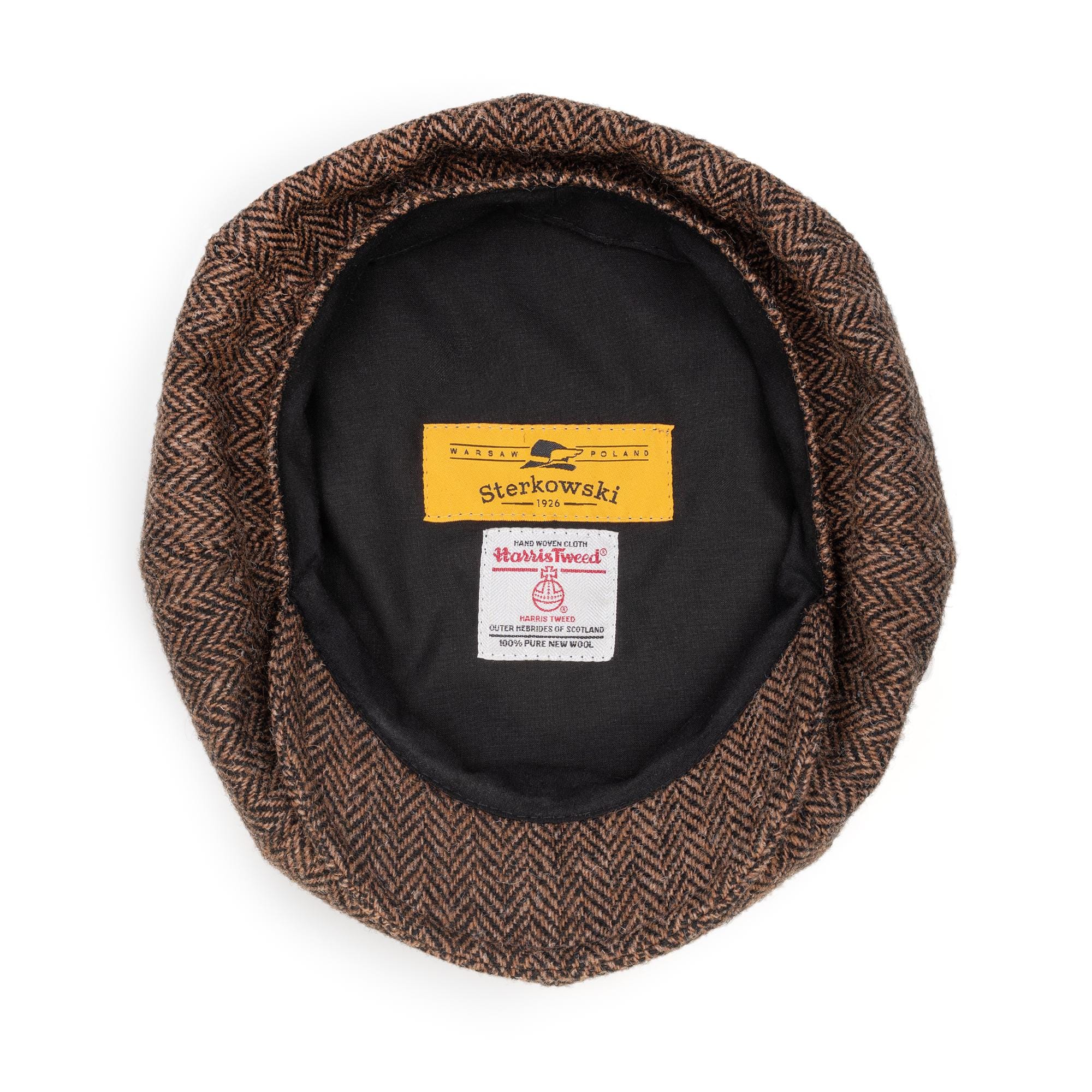 PEAKY Genuine Authentic Scottish Harris Tweed 8 Panel Newsboy Cap