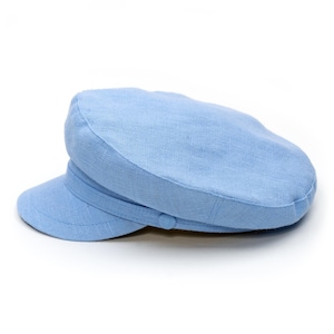 PIREUS linnen Bretonse pet Fisherman Sailor Skipper Nautical Greek Captain Mariner zomerhoed BLAUW