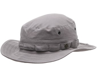 SALE - 54cm size AFGHAN Cotton Boonie Hat Safari Hiking Sun Outdoor Military Fishing Bush Jungle Army Backpacking Camper Trekking GRAY