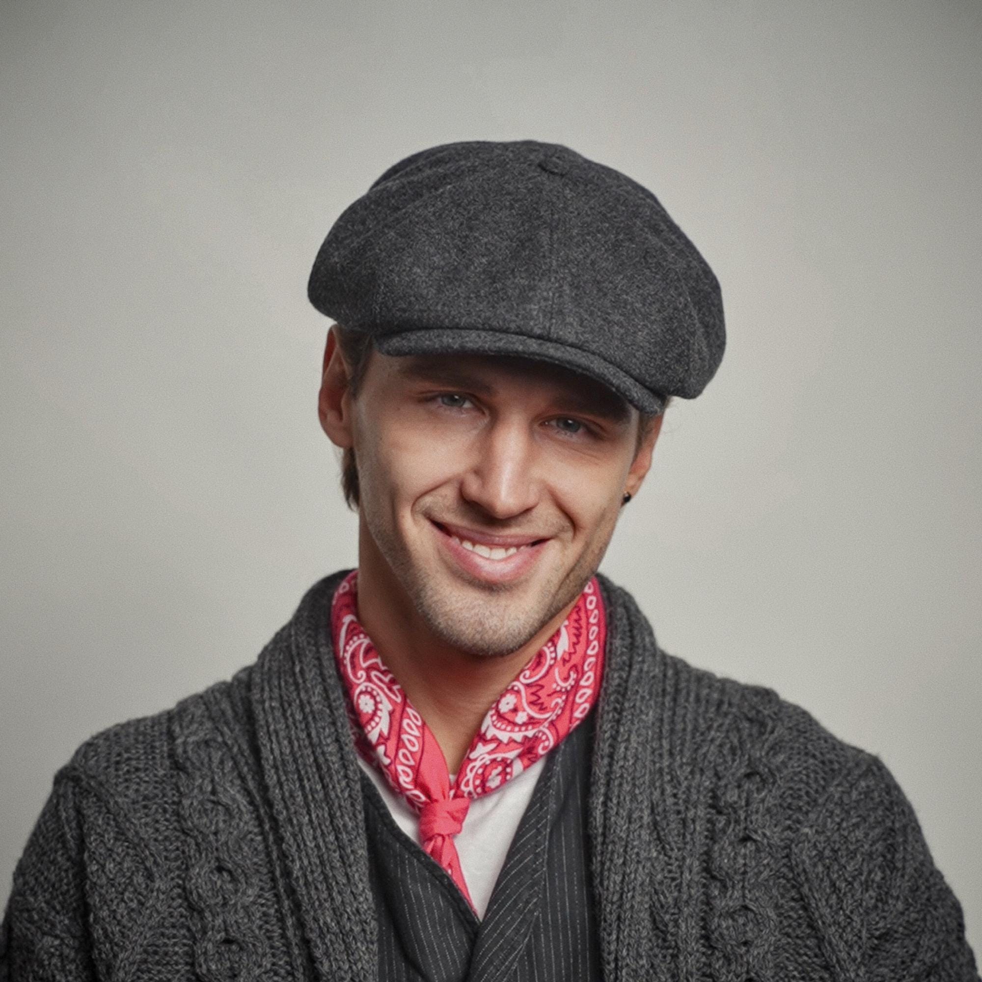SHELBY Wool Cloth Warm Winter 8 Panels Newsboy Peaky Cap Applejack