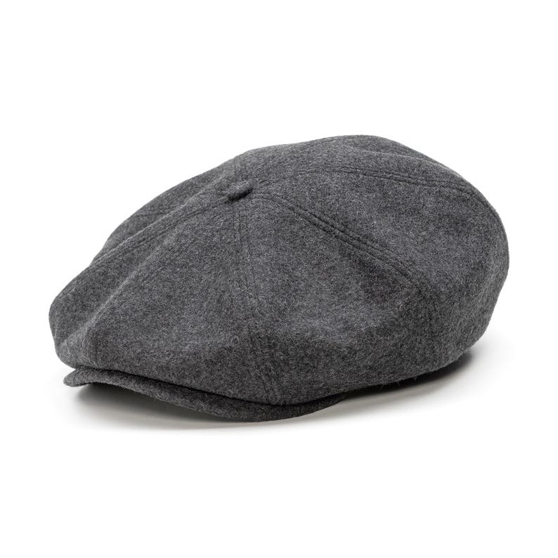 PEAKY Gorra Lana Newsboy 8 Panel Negra Boina Gatsby Peaky Baker Boy Sombrero Hombre Vintage Retro Invierno Poor Boy Gris Oscuro imagen 3