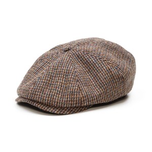 SHELBY Gorra Harris Tweed Newsboy 8 Panel Boina Gatsby Baker Boy Sombrero Hombre Vintage Gangster Retro Otoño Estilo Clásico AZUL-MARRÓN imagen 5