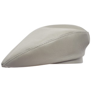 SALE - REBEL Leather Artist Bohemian Retro Beret French Style Military Army Boy Scout Reservist Autumn Sewn Skin Large Crown Hat GRAY