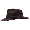 INDIANA Wool Felt Warm Teardrop Fedora Wide Brim Stylish Gangster Dressy 50s Fashion Top Classic Elegant Trilby Mens Winter Fall Hat BROWN