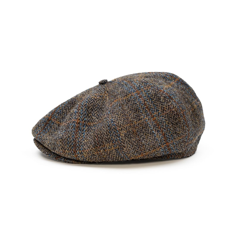 PEAKY Gorra Harris Tweed Newsboy 8 Panel Boina Gatsby Estilo Peaky Baker Boy Sombrero Lana Hombre Vintage Retro Elegante marrón azul imagen 3