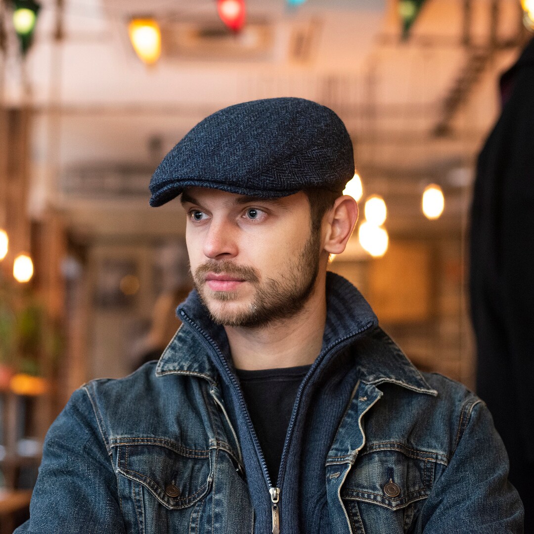 ALEX Harris Tweed Classic Flat Cap English Dai Jeff Derby Paddy Driving
