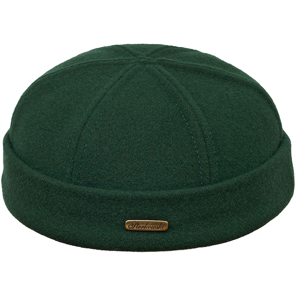 DOCKER Wool Dock Worker Beanie Cap Stevedore Longshoreman Cloth Sailor Trawler Military Leon Winter Sock Toque Skully Seaman Mens Hat GREEN