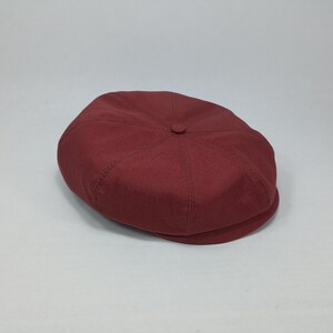 REA!-HON 53 cm vaxad bomull 8 paneler tidningsboykeps Apple Bandit Hooligan Ivy Hat Retro Gangster Sommar Vår Lätt Luftig Hatt röd