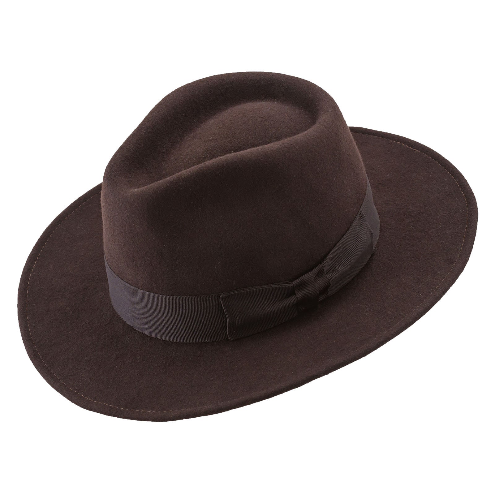 INDIANA Wool Felt Teardrop Fedora Wide 