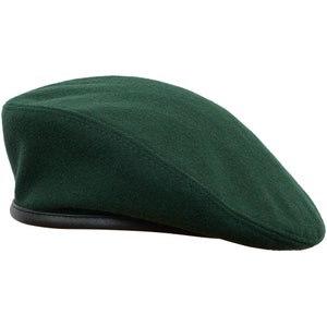 Wool Cloth Parachute Brigade Historical Beret Military Polish Army Sewn Men&#39;s Boy Scout Reservist Large Crown DARK GREEN