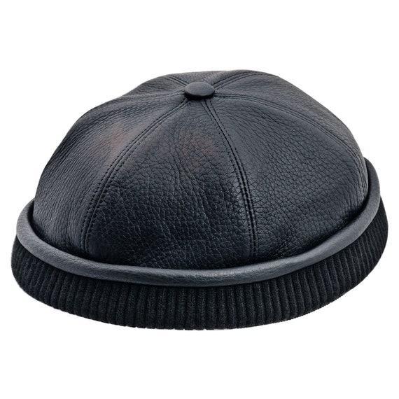 leather skull cap