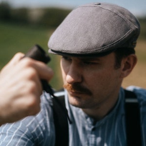 SWEDE Linen 5 Panels Applejack Flat Cap Newsboy Driving Bicycle Irish Jeff Sixpence Paddy Vergon Joao&#39;s Bunnet Summer Light Airy Hat GRAY