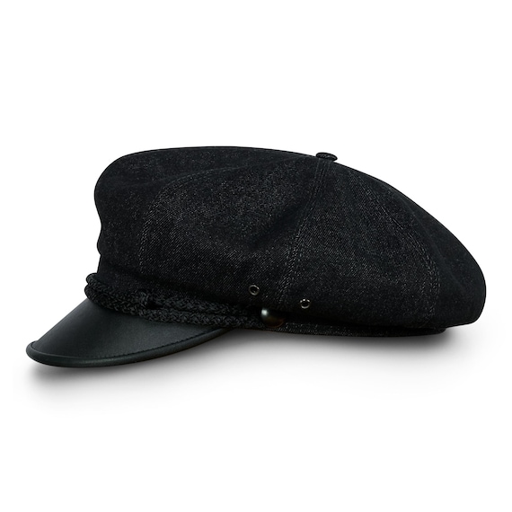 HARLEY Denim Crown With Natural Leather Visor Motorcycle Cap  display picture 2