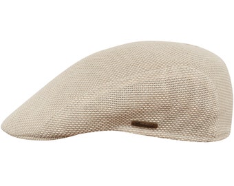 GECKO Linen Canvas Summer Flat Cap  English Jeff Bunnet Dai Summer Spring Breathable Vented Sun Protection Beach Hat BEIGE