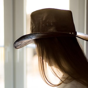 BUCKAROO - Cowboy-Hut Leder Dunkelbraun