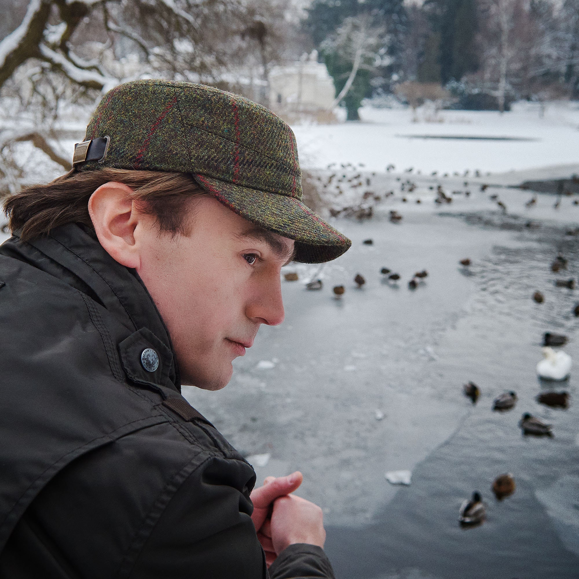 PATROL Harris Tweed Wool Patrol Cap Jockey Hat Military Hunting