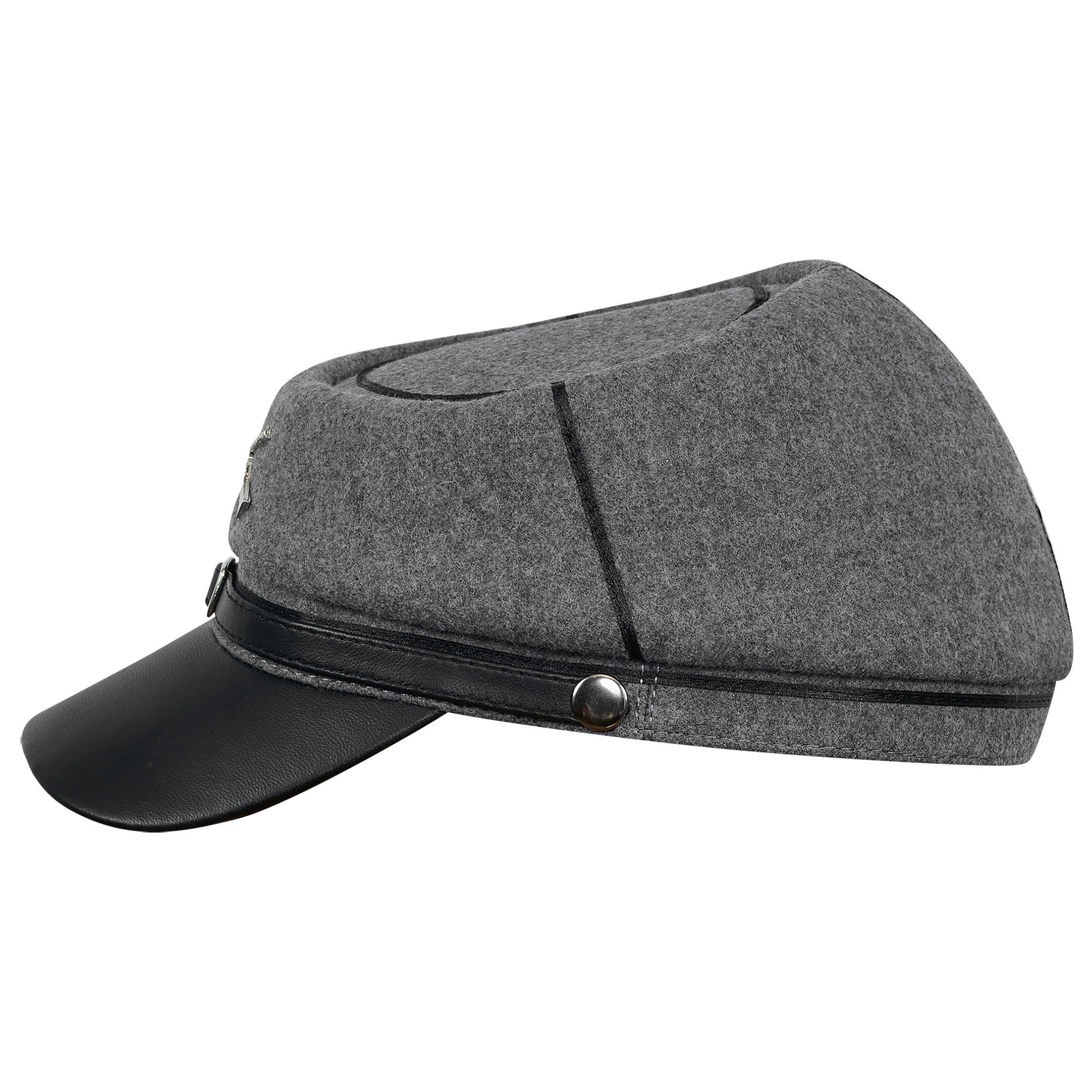 BLUE AND GRAY Wool Kepi Cap American Civil War Leather Visor