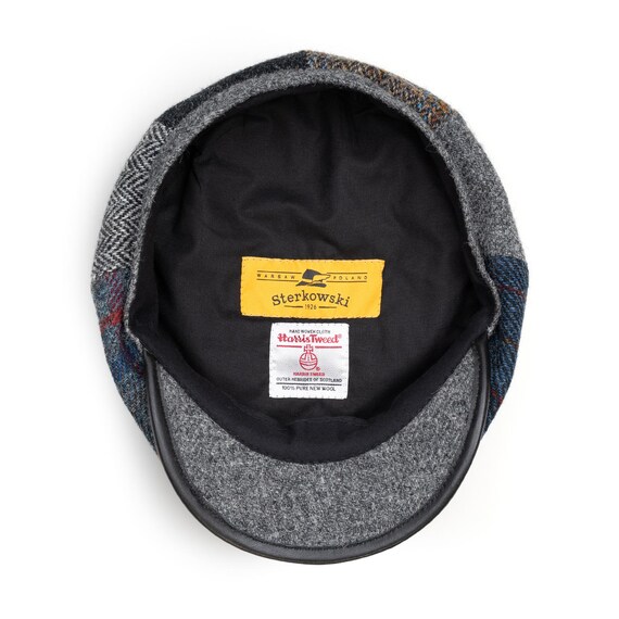 SHELBY Harris Tweed 8 Panel Newsboy Patchwork Cap Baker Boy Hat