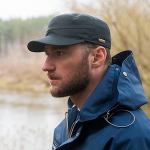 PATROL Wax Cotton Duty Ranger Jockey Plain Baseball Waterproof Weather-Resistant Cap Trucker Sports Snapback Military Hunter Strapbac BLACK