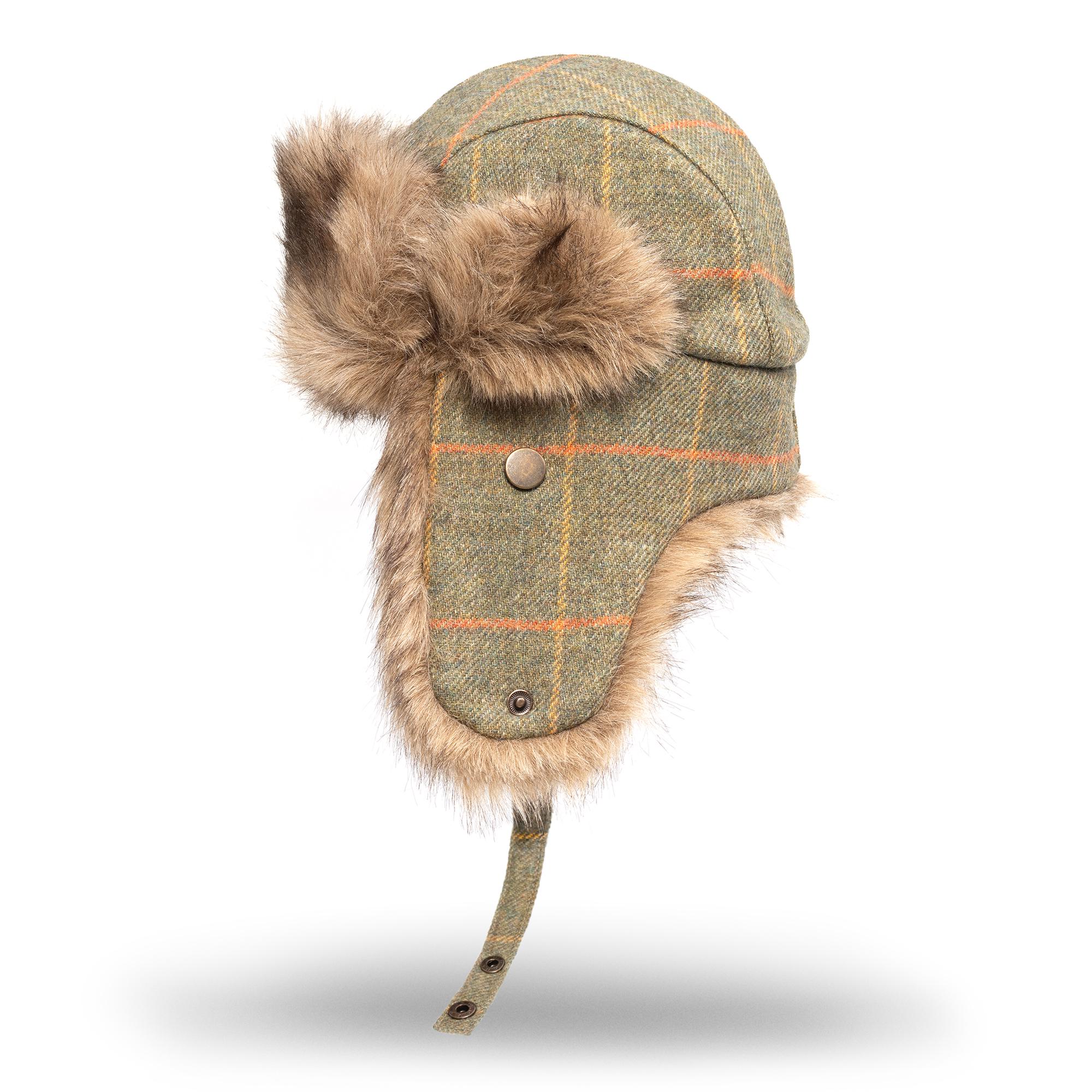 TRAPPER Donegal Tweed Winter Hat Wool Aviator Earflap Cap 