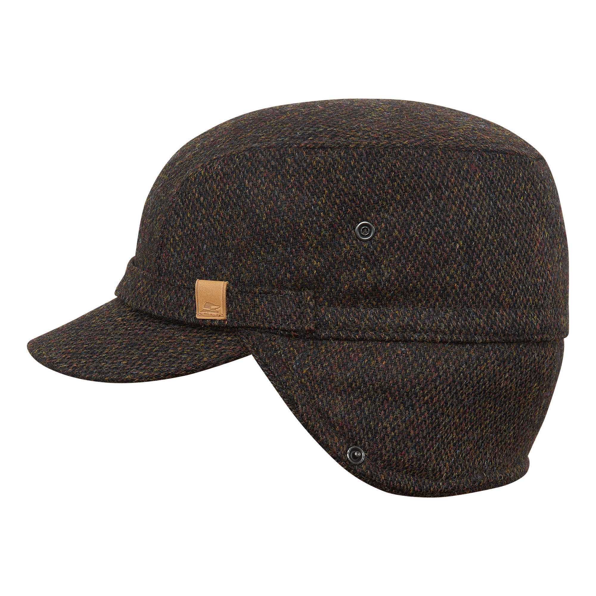 Handwoven Harris Tweed Baseball Cap - Green/Plum Tartan