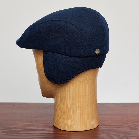 NORTE Wool Baseball Cap Folding Ear Flaps Quilted Warm Winter